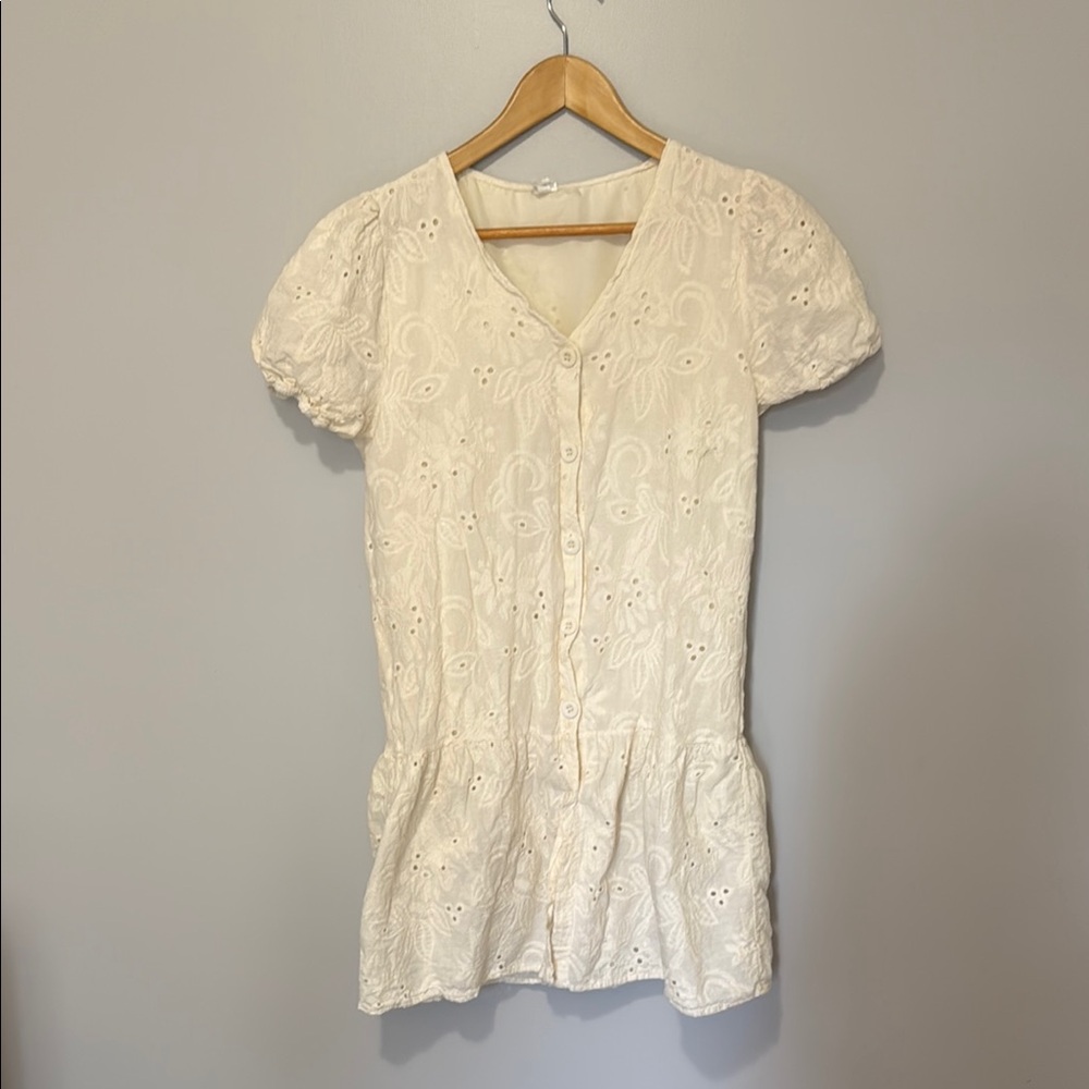 COTTON BLEND SUNDRESS WITH FULL BUTTON FRONT